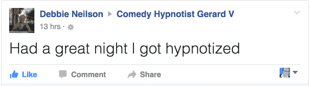 Had a great night; I got hypnotized!